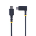 StarTech.com 1m USB-C Oplaadkabel, Haakse USB-C Kabel, 60W PD 3A, Robuuste Fast Charge USB-C Kabel, USB 2.0 Type-C, USB Laadkabel met Aramide Vezel, Zwart