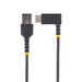 StarTech.com 1m USB A naar USB-C Oplaadkabel, Robuuste Fast Charge USB A naar USB-C Data Kabel, Haakse Type-C Kabel, Rugged Aramide Vezel, 3A, Zwart