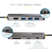 StarTech.com USB C Multiport Adapter, 4K 60Hz HDMI Video, 3 Port 5Gbps USB-A Hub, 100W USB Power Delivery Pass-Through, GbE, SD/MicroSD, 30cm Kabel, Travel Dock, Laptop Docking Station