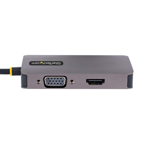 StarTech.com USB-C Display Adapter, USB C naar HDMI DVI VGA Adapter, 4K 60Hz, Aluminium, Video Display Adapter, Thunderbolt 3 / 4 Compatibel, USB Type C Travel Adapter