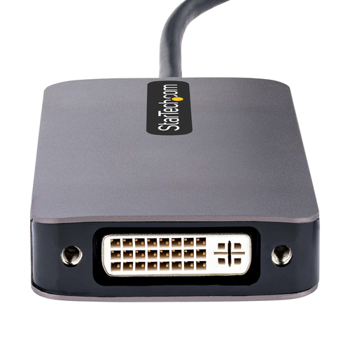 StarTech.com USB-C Display Adapter, USB C naar HDMI DVI VGA Adapter, 4K 60Hz, Aluminium, Video Display Adapter, Thunderbolt 3 / 4 Compatibel, USB Type C Travel Adapter