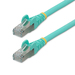 StarTech.com 7.5m CAT6a Ethernet Kabel, Aqua, Low Smoke Zero Halogen (LSZH), 10GbE 500MHz 100W PoE++ Snagless RJ-45 S/FTP Netwerk Patch Kabel met Trekontlasting, Fluke Tested/ETL