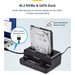StarTech.com M.2 NVMe naar 2.5"/3.5" SATA Drive Duplicator, Dual Bay Standalone SSD Cloner/Copier en Drive Dock, Bidirectionele NVMe naar SATA / SATA naar NVMe Copier, Tot 27GB/min, SATA III, USB 10Gbps