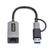 StarTech.com 2.5GbE USB-C naar Ethernet Adapter met USB-A Converter, NBASE-T NIC, USB 3.0 Type-C 2.5/1G Multi Speed Netwerk, Thunderbolt Compatibel, Windows & Mac