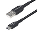 StarTech.com 2m USB-A naar USB-C Laadkabel, USB-A naar Type-C Oplaadkabel, 3A Fast Charge, USB 2.0 Data Transfer Kabel, TPE Mantel, M/M