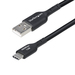 StarTech.com 4m USB-A naar USB-C Laadkabel, USB-A naar USB Type-C Oplaadkabel, Opladen & Synchroniseren, Fast Charge 3A, USB 2.0 Data Transfer Kabel, TPE Mantel, Zwart