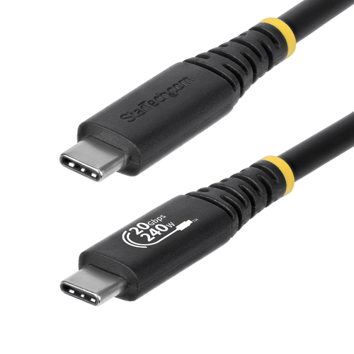 StarTech.com 2m USB4 Kabel, 20Gbps, USB-IF Gecertificeerde USB-C Kabel, 240W PD EPR, 4K 120Hz DP 2.1, TPE Mantel, USB Type-C Kabel