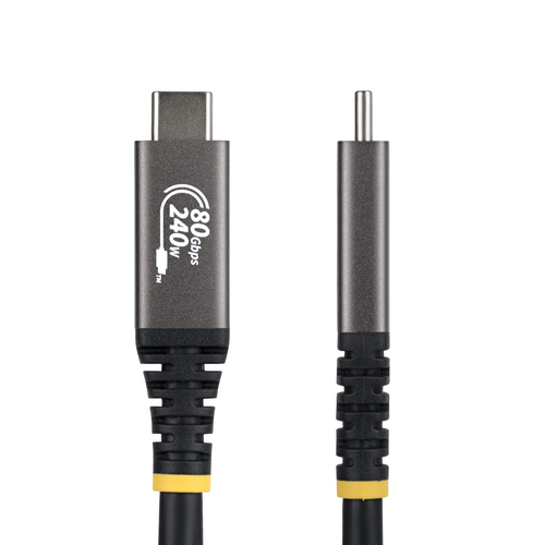 StarTech.com 1m USB4 Kabel, 80Gbps, USB-IF Gecertificeerde USB-C Kabel, 240W PD, 8K 120Hz/4K 240Hz, DP2.1, DP80, Thunderbolt 4 Compatibel, USB Type-C Kabel