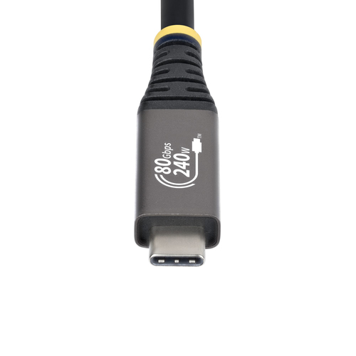 StarTech.com 1m USB4 Kabel, 80Gbps, USB-IF Gecertificeerde USB-C Kabel, 240W PD, 8K 120Hz/4K 240Hz, DP2.1, DP80, Thunderbolt 4 Compatibel, USB Type-C Kabel