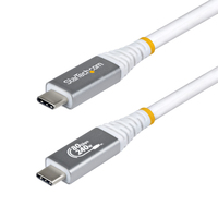 StarTech.com 1,5m USB4 Kabel, 80Gbps, USB-IF Gecertificeerde USB-C Kabel, 240W PD, 8K 120Hz/4K 240Hz, DP2.1, DP80, Thunderbolt 4 Compatibel, USB Type-C Kabel, Wit