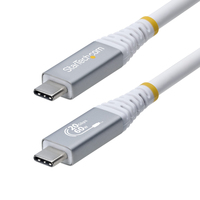 StarTech.com 3m USB4 Kabel, 20Gbps, USB-IF Gecertificeerde USB-C Kabel, 60W PD, 4K 120Hz DP 2.1, TPE Mantel, USB Type-C Kabel, Wit