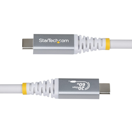 StarTech.com 3m USB4 Kabel, 20Gbps, USB-IF Gecertificeerde USB-C Kabel, 60W PD, 4K 120Hz DP 2.1, TPE Mantel, USB Type-C Kabel, Wit
