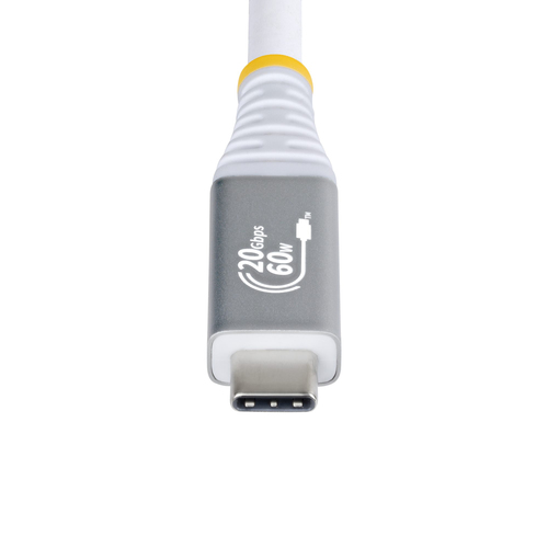 StarTech.com 3m USB4 Kabel, 20Gbps, USB-IF Gecertificeerde USB-C Kabel, 60W PD, 4K 120Hz DP 2.1, TPE Mantel, USB Type-C Kabel, Wit