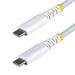 StarTech.com 1m USB-C Laadkabel, Wit, 60W (3A) PD, Dual-Layer Gevlochten Nylon/TPE Mantel, Robuuste USB Type-C Oplaadkabel, USB 2.0 Fast Charge Kabel