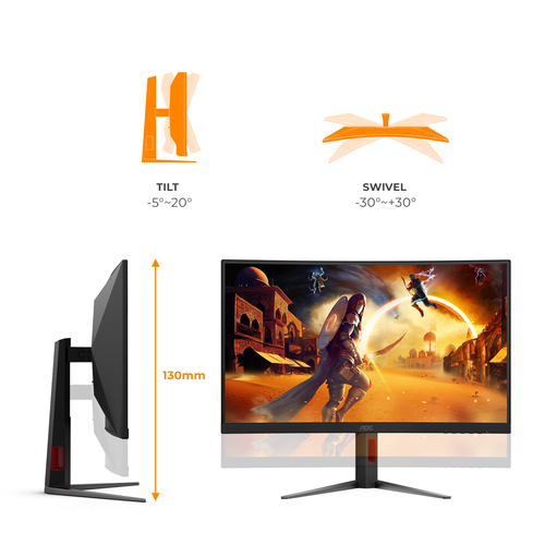 AOC G4 Gaming computer monitor 68,6 cm (27") 2560 x 1440 Pixels Quad HD LED Zwart, Rood