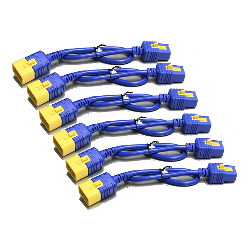 APC Voedingskabelkit (6 ea), met vergrendeling, C19 naar C20, 0,6m (2ft), blauw