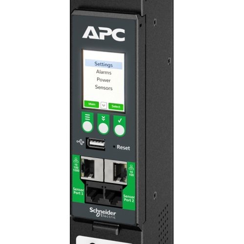 APC APDU10250SM - Switched & Metered-by-Outlet, 0U,16A, 400V, (24x)C13/15 + (24x)C13/15/19/21, IEC60309 16A 3Fase stekker