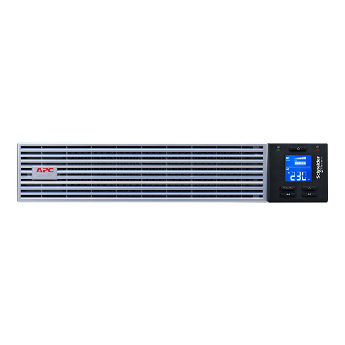 APC Easy UPS On-Line, 3 kVA, lithium-ion, rack/toren 2U, 230 V, 6 IEC C13- en 1 IEC C19-uitgangen, sleuf voor communicatiekaart, inclusief railset