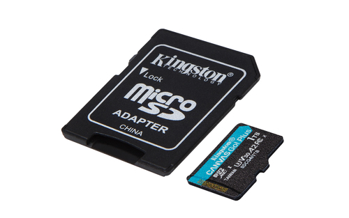 Kingston Technology 1TB microSDXC Canvas Go! Plus Gen4 200MB/s A2 U3 V30 kaart + adapter