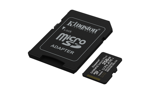 Kingston Technology 256GB microSDXC Canvas Select Plus Gen3 150MB/s A1 kaart + adapter