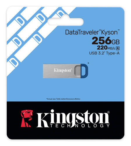 Kingston Technology DataTraveler 256GB Kyson 220MB/s Metal USB 3.2 Gen 1