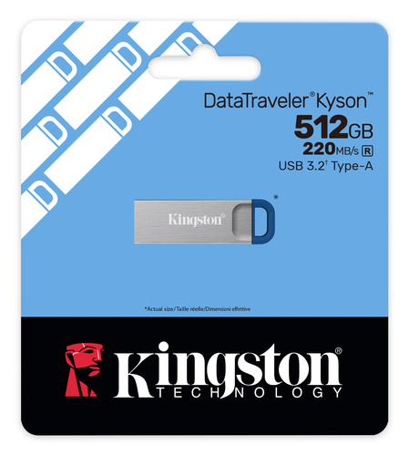Kingston Technology DataTraveler 512GB Kyson 220MB/s Metal USB 3.2 Gen 1