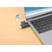 Manhattan USB-A/USB-C multiformaat kaartlezer/-schrijver, 5 Gbps (USB 3.0), male connector naar microSD- en SD/MMC-slots, mini-formaat, compatibel met Windows of Mac, zwart/transparant, 3 jaar garantie