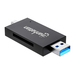 Manhattan USB-A/USB-C multiformaat kaartlezer/-schrijver, 5 Gbps (USB 3.0), male connector naar microSD- en SD/MMC-slots, mini-formaat, compatibel met Windows of Mac, zwart/transparant, 3 jaar garantie