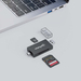 Manhattan USB-A/USB-C multiformaat kaartlezer/-schrijver, 5 Gbps (USB 3.0), male connector naar microSD- en SD/MMC-slots, mini-formaat, compatibel met Windows of Mac, zwart/transparant, 3 jaar garantie