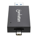 Manhattan USB-A/USB-C multiformaat kaartlezer/-schrijver, 5 Gbps (USB 3.0), male connector naar microSD- en SD/MMC-slots, mini-formaat, compatibel met Windows of Mac, zwart/transparant, 3 jaar garantie