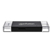 Manhattan USB-A/USB-C multiformaat kaartlezer/-schrijver, 5 Gbps (USB 3.0), male connector naar microSD- en SD/MMC-slots, mini-formaat, compatibel met Windows of Mac, zwart/transparant, 3 jaar garantie