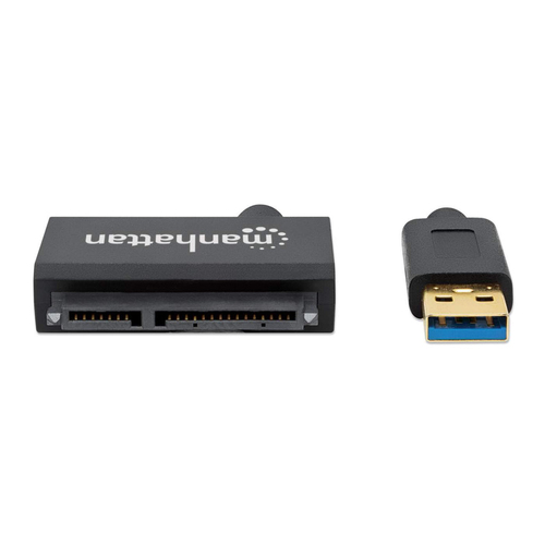 Manhattan USB-A naar SATA 2,5" adapterkabel, 42 cm, mannelijk naar mannelijk, 5 Gbps (USB 3.2 Gen1 / USB 3.0), ondersteunt 48-bit LBA, zwart, 3 jaar garantie