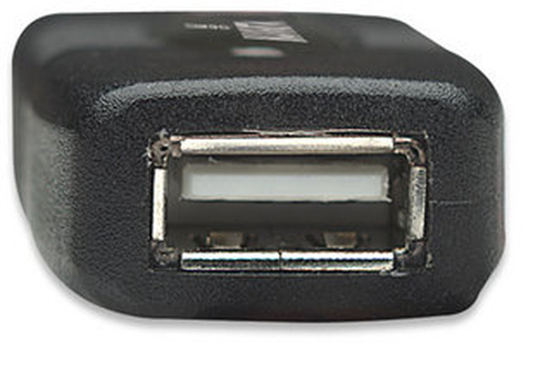 Manhattan USB-A naar USB-A verlengkabel, 10 m, mannelijk naar vrouwelijk, actief, 480 Mbps (USB 2.0), door te koppelen, ingebouwde repeater, zwart, 3 jaar garantie, equivalent aan USB2AAEXT10M