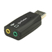 Manhattan USB-A geluidsadapter, USB-A naar 3,5 mm microfoon-in en audio-out, 480 Mbps (USB 2.0), ondersteunt 3D en virtueel 5.1 surround, zwart, 3 jaar garantie