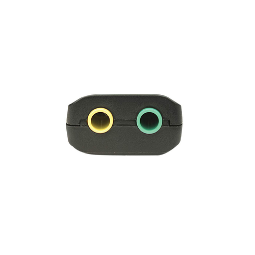 Manhattan USB-A geluidsadapter, USB-A naar 3,5 mm microfoon-in en audio-out, 480 Mbps (USB 2.0), ondersteunt 3D en virtueel 5.1 surround, zwart, 3 jaar garantie