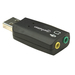 Manhattan USB-A geluidsadapter, USB-A naar 3,5 mm microfoon-in en audio-out, 480 Mbps (USB 2.0), ondersteunt 3D en virtueel 5.1 surround, zwart, 3 jaar garantie