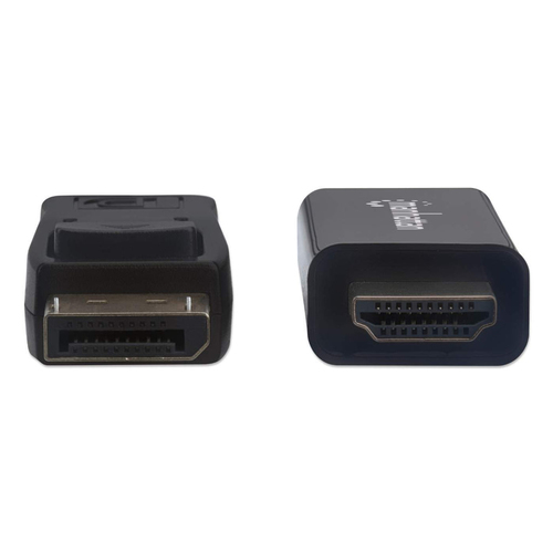 Manhattan DisplayPort 1.1 naar HDMI kabel, 1080p@60Hz, 1 m, mannelijk naar mannelijk, met vergrendeling, niet bi-directioneel, zwart, 3 jaar garantie