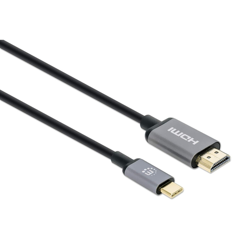 Manhattan USB-C naar HDMI kabel, 4K@60Hz, 1 m, mannelijk naar mannelijk, zwart, 3 jaar garantie, equivalent aan CDP2HD2MBNL