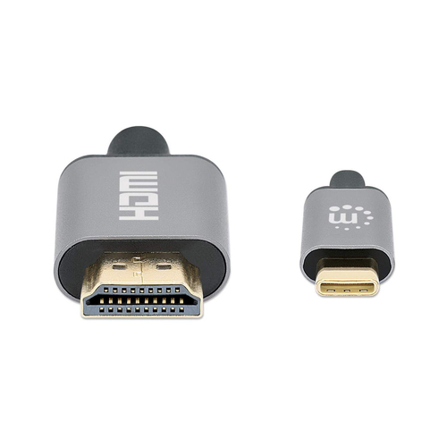 Manhattan USB-C naar HDMI kabel, 4K@60Hz, 1 m, mannelijk naar mannelijk, zwart, 3 jaar garantie, equivalent aan CDP2HD2MBNL