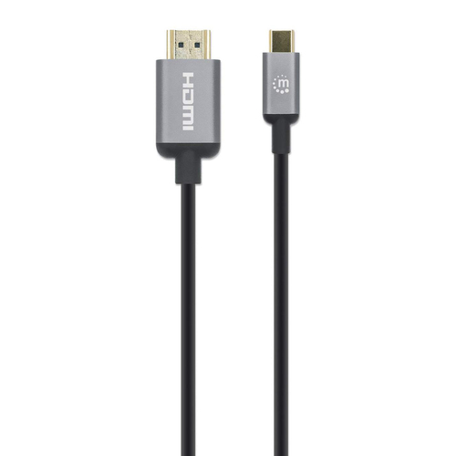 Manhattan USB-C naar HDMI kabel, 4K@60Hz, 1 m, mannelijk naar mannelijk, zwart, 3 jaar garantie, equivalent aan CDP2HD2MBNL