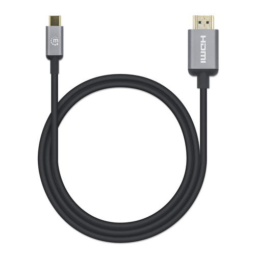 Manhattan USB-C naar HDMI kabel, 4K@60Hz, 1 m, mannelijk naar mannelijk, zwart, 3 jaar garantie, equivalent aan CDP2HD2MBNL