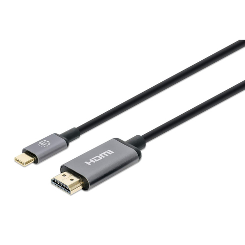 Manhattan USB-C naar HDMI kabel, 4K@60Hz, 2 m, mannelijk naar mannelijk, zwart, 3 jaar garantie, equivalent aan CDP2HD2MBNL