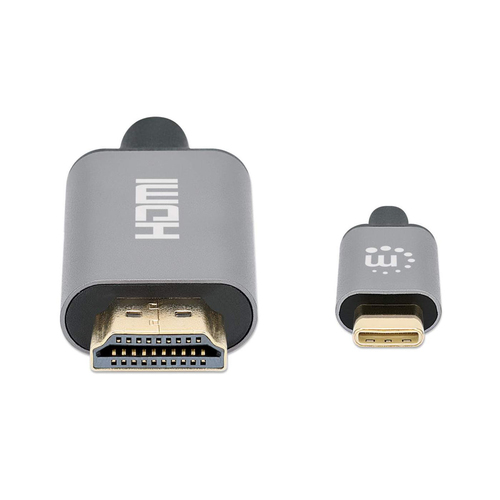 Manhattan USB-C naar HDMI kabel, 4K@60Hz, 2 m, mannelijk naar mannelijk, zwart, 3 jaar garantie, equivalent aan CDP2HD2MBNL
