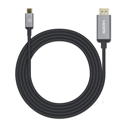 Manhattan USB-C naar HDMI kabel, 4K@60Hz, 2 m, mannelijk naar mannelijk, zwart, 3 jaar garantie, equivalent aan CDP2HD2MBNL
