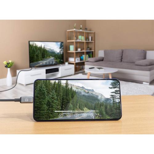 Manhattan USB-C naar HDMI kabel, 4K@60Hz, 2 m, mannelijk naar mannelijk, zwart, 3 jaar garantie, equivalent aan CDP2HD2MBNL