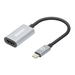Manhattan USB-C naar HDMI adapterkabel, 4K@60Hz, 11 cm, mannelijk naar mannelijk, zwart/zilver, 3 jaar garantie