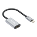 Manhattan USB-C naar HDMI adapterkabel, 4K@60Hz, 11 cm, mannelijk naar mannelijk, zwart/zilver, 3 jaar garantie