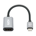 Manhattan USB-C naar HDMI adapterkabel, 4K@60Hz, 11 cm, mannelijk naar mannelijk, zwart/zilver, 3 jaar garantie