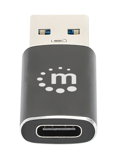 Manhattan USB-C naar USB-A adapter, 10 Gbps (USB 3.2 Gen 2 / USB 3.1), vrouwelijk naar mannelijk, zwart, levenslange garantie