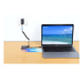 Manhattan USB-C naar dual HDMI & USB-A adapter, Dubbele 4K@30Hz of enkele 4K@60Hz, USB-A 480 Mbps (USB 2.0), Power Delivery 100W doorvoer, kabel 15 cm, zwart, 3 jaar garantie